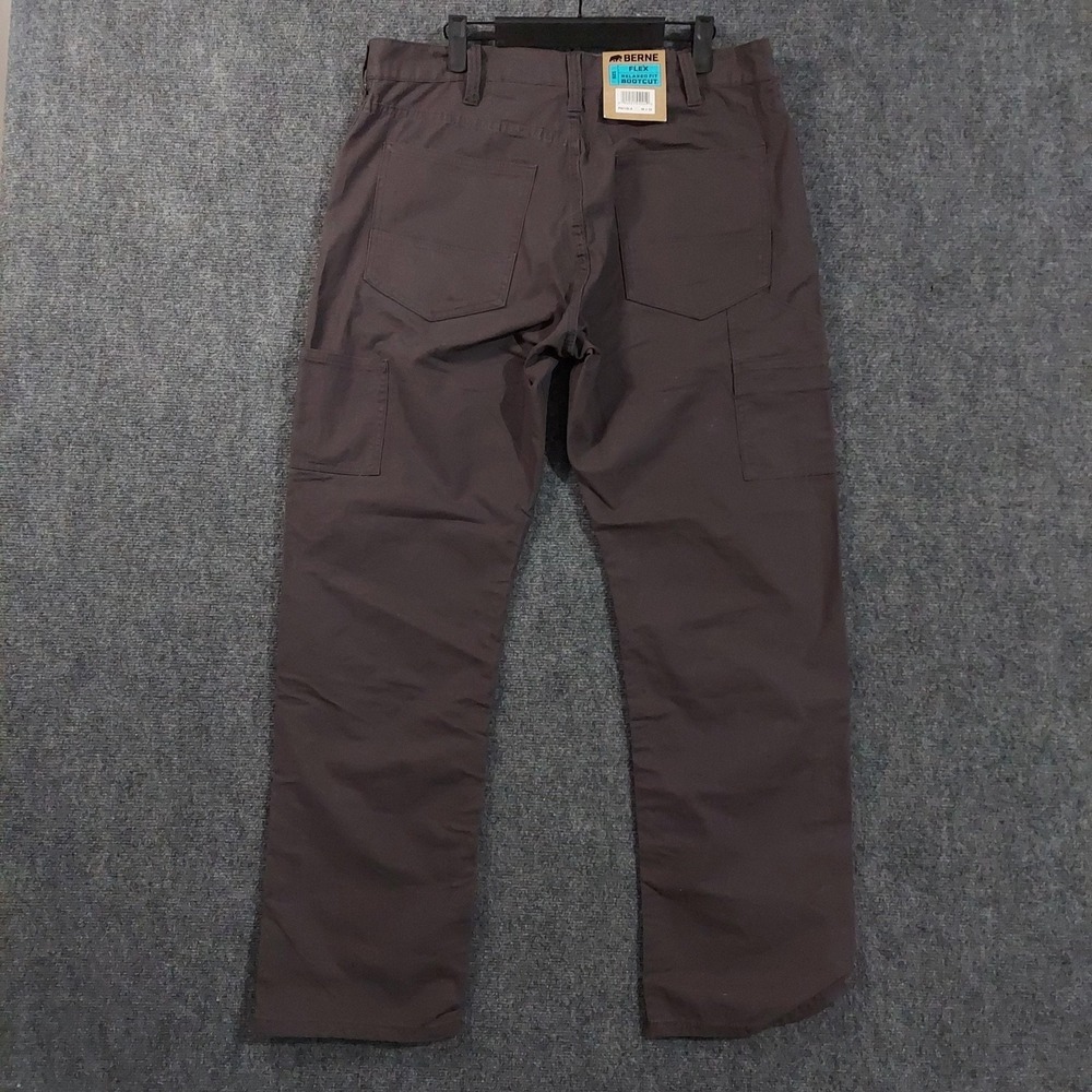 Berne Pants Mens 36x32 Brown Carpenter Relaxed Fit Bootcut Flex Workwear - Picture 4 of 7